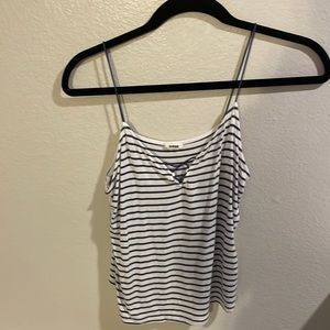 White and dark blue striped tank top
